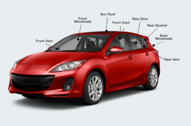 Car Glass Diagram