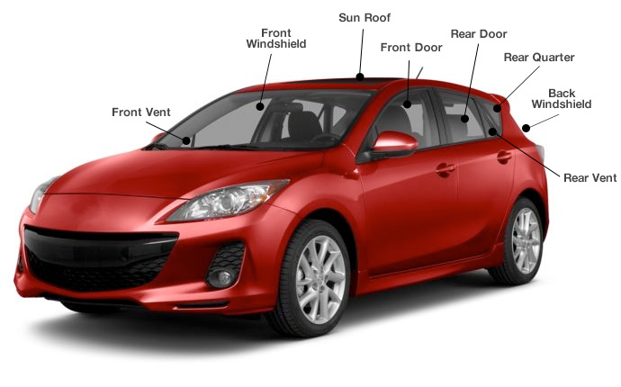 Car Glass Diagram